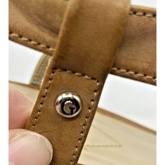 Guess Kayce Faux Leather Cork Platform Wedge Sandals Size 11 Tan Nude - Picture 14 of 16